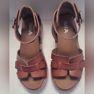 Little Girls Mini MIA Tan Leather Sandals.